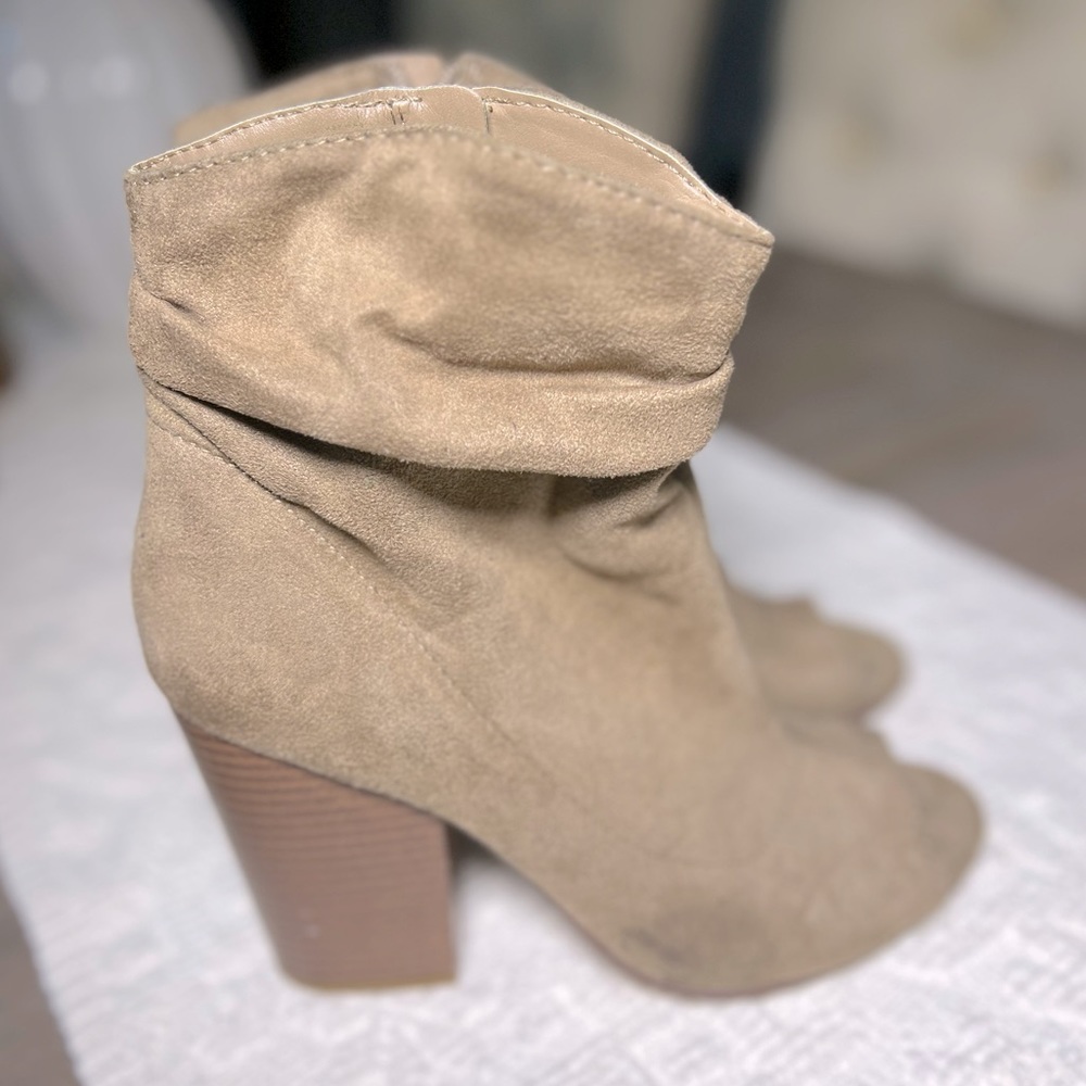 Slouch Peep Toe Bootie - Size 7.5